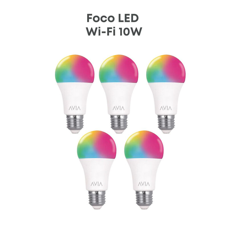 Pack 5 piezas Foco Inteligente Wifi 10w Avia Sm... image number null