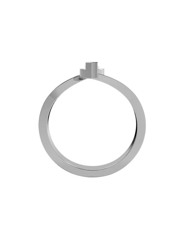 Anillo de Compromiso en Oro Blanco 14K con Circ... image number null