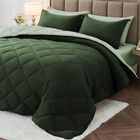 Juego De Ropa De Cama Muxhomo Queen Verde Oscuro/verde Claro 7 Piezas