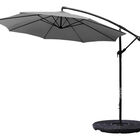 Sombrilla Grande Exterior Playa Jardin 3m Gris + Base Contrapeso