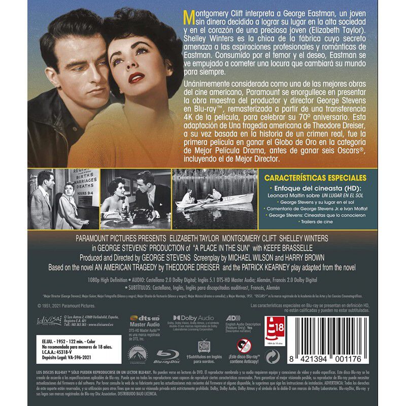 Un lugar en el sol - BD [Blu-ray] image number null