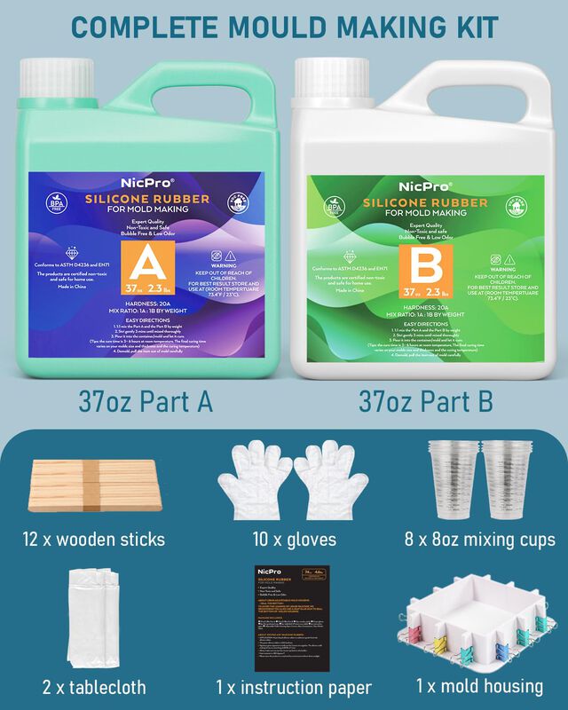 Kit De Molde De Silicona Nicpro 2.2l Silicona P... image number null