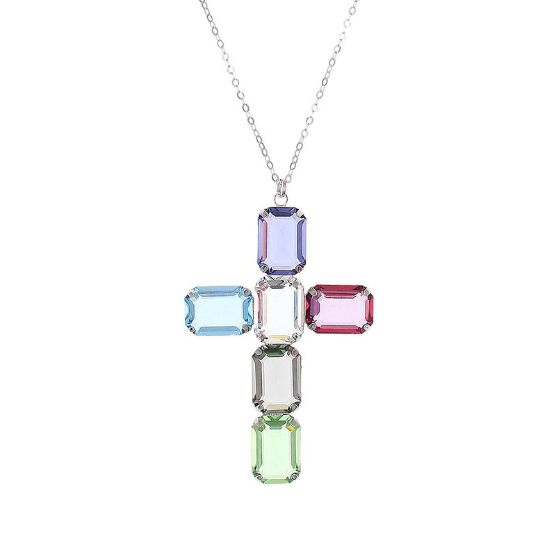 Gargantilla De Cruz Con Cadena De Plata 925 Con... image number null