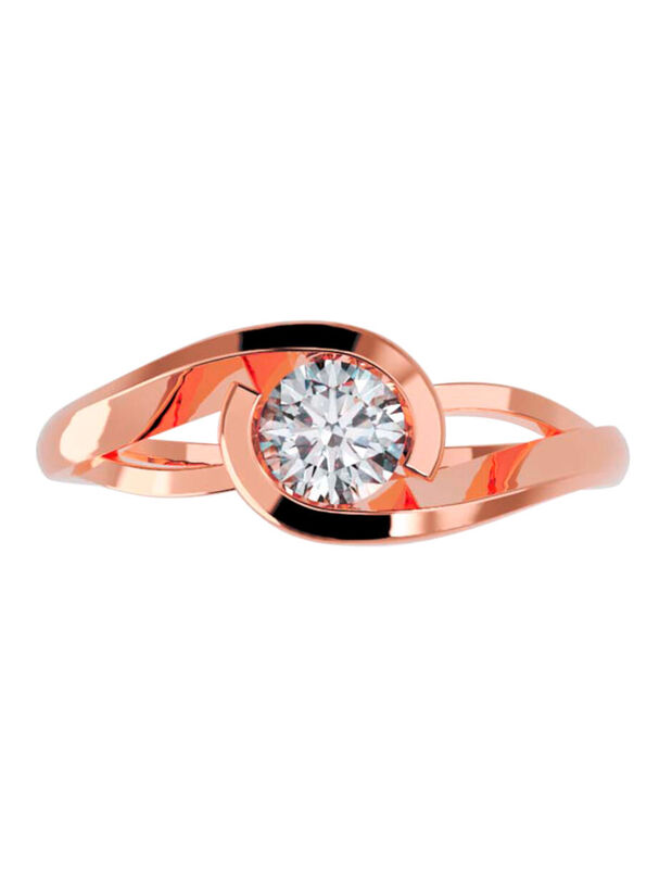 Anillo de Compromiso en Oro Rosa 10K con Circon... image number null