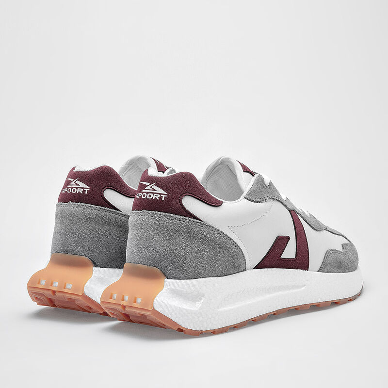 Apoort Tenis urbano para hombre. Blanco gris vi... image number null