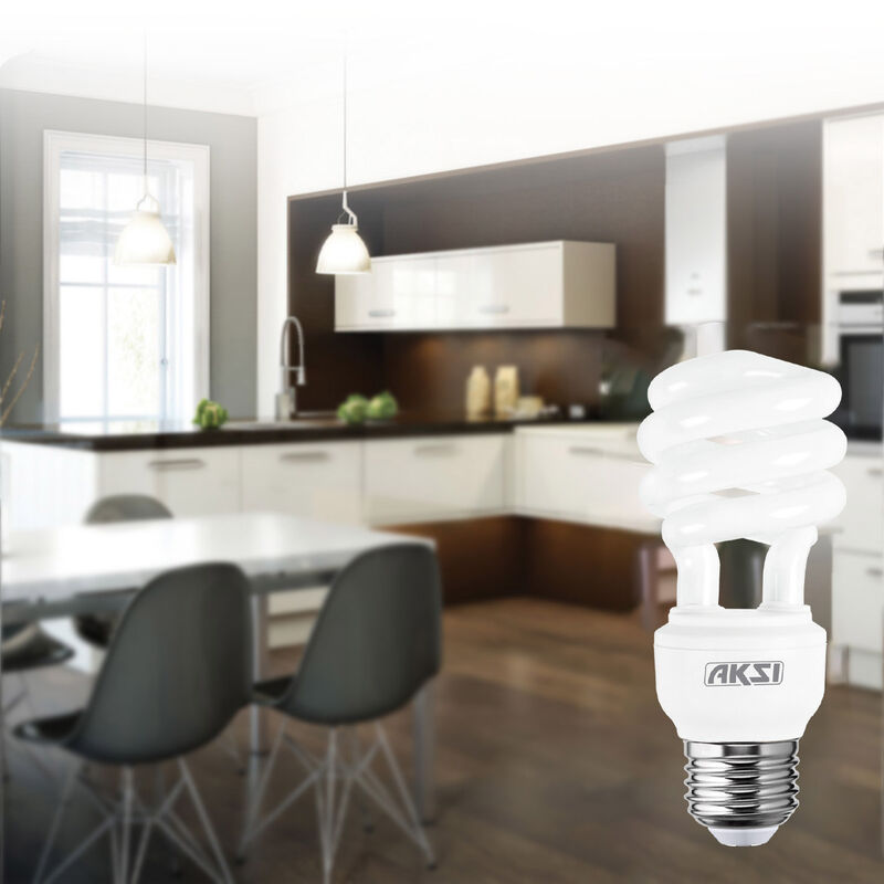 Pack de 25 focos Aksi 15W Mini Espiral Base E27... image number null
