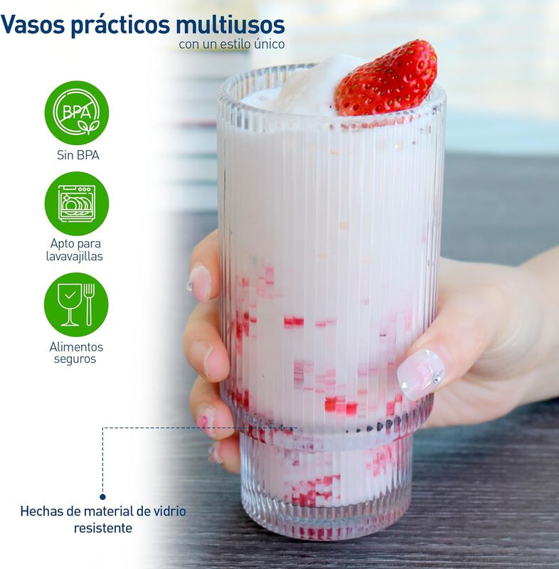 Juego de 4 Vasos de Cristal 11 Oz (350 ml) Blue... image number null