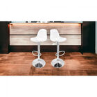 Set de 4 Sillas Altas Bar Giratorias Blancas