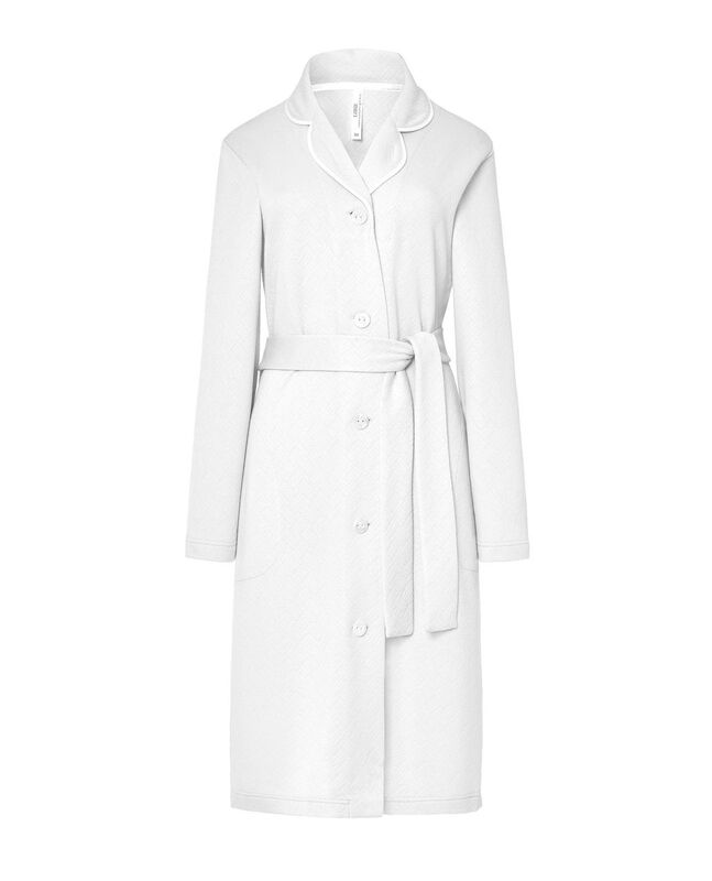 Bata Lencera con Botones Marfil image number null