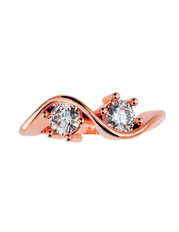 Anillo de Compromiso en Oro Rosa 14K con Circon... image number null