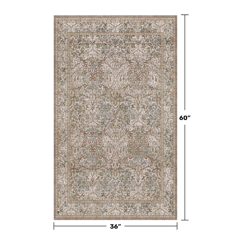 Alfombra Hazo Haus 91x152 Cm Lavable Verde Musg... image number null