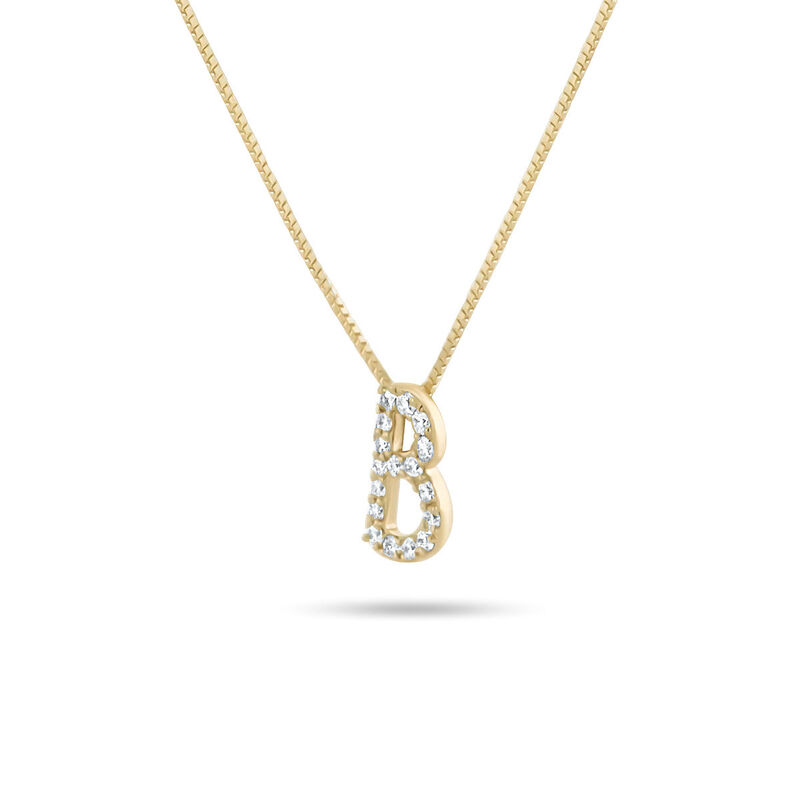 Dije Letra B De Oro Amarillo 14k Con Cadena Con... image number null