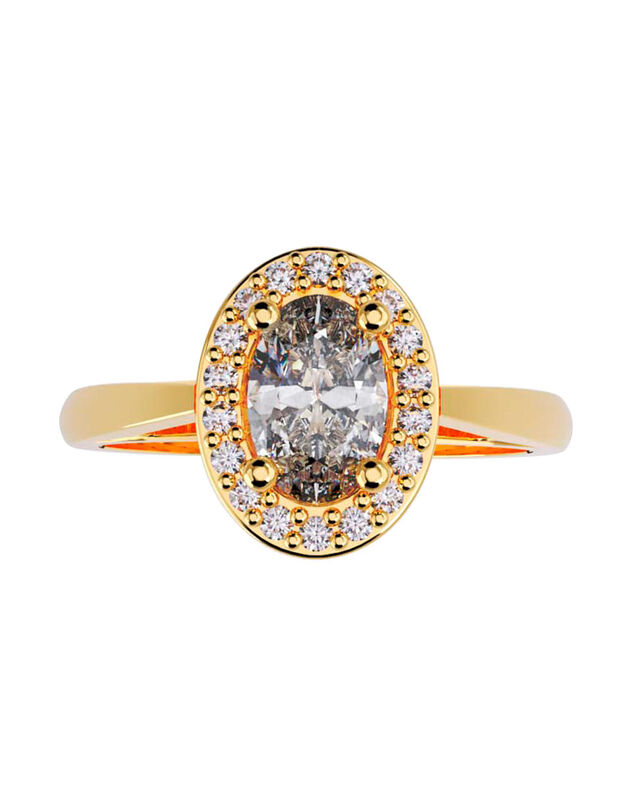 Anillo de Compromiso en Oro de 14K con Circonia... image number null