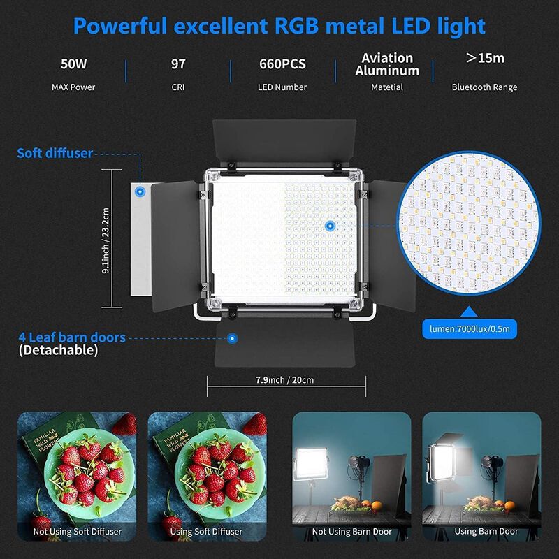660 Pro Rgb Paquete De 2 Luces Led Rgb 660 Pro ... image number null