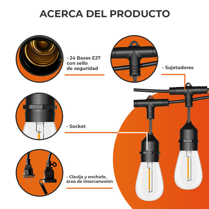 Guirnalda Serie de 24 Luces LED 14.6 m, 24 W, L... image number null