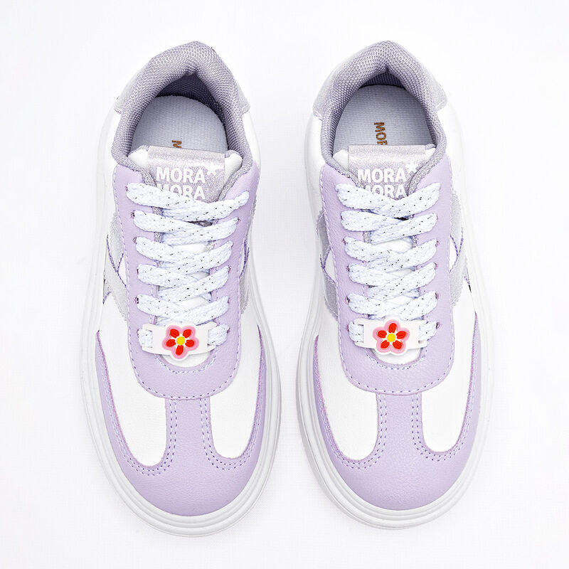 Moramora tenis para ni&ntilde;a blanco lila cod 140322... image number null