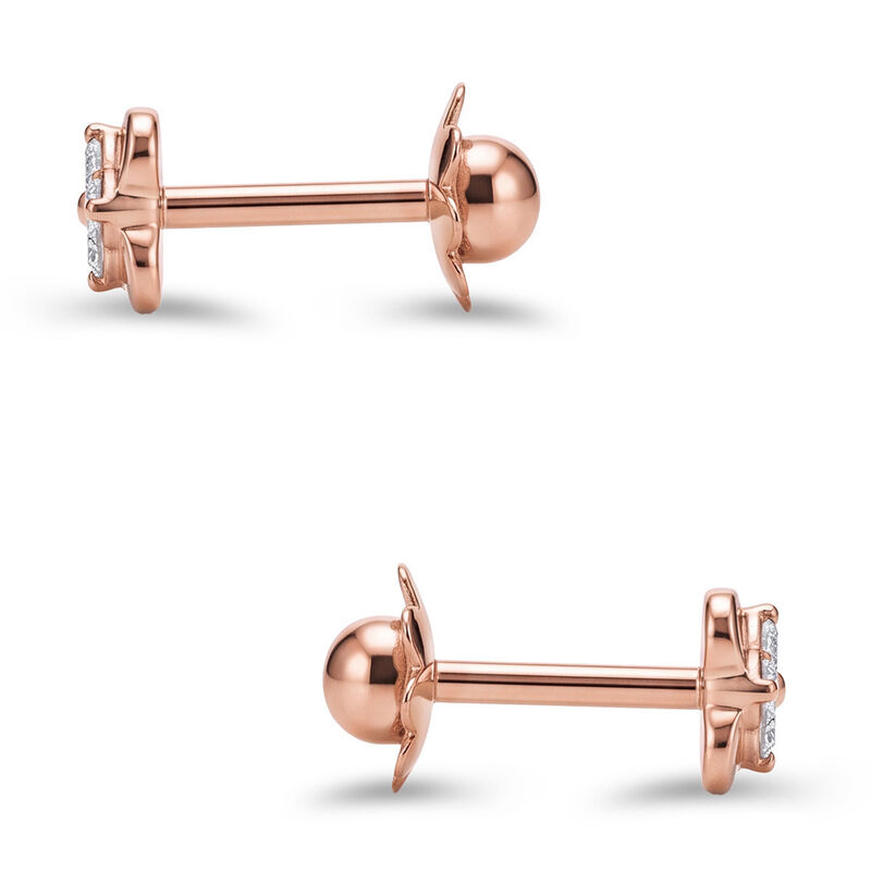 Broqueles En Forma De Flor De Oro Rosa 10k Con ... image number null