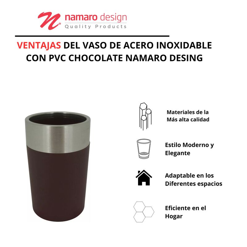 Vaso De Acero Inoxidable Con Pvc Chocolate Nama... image number null