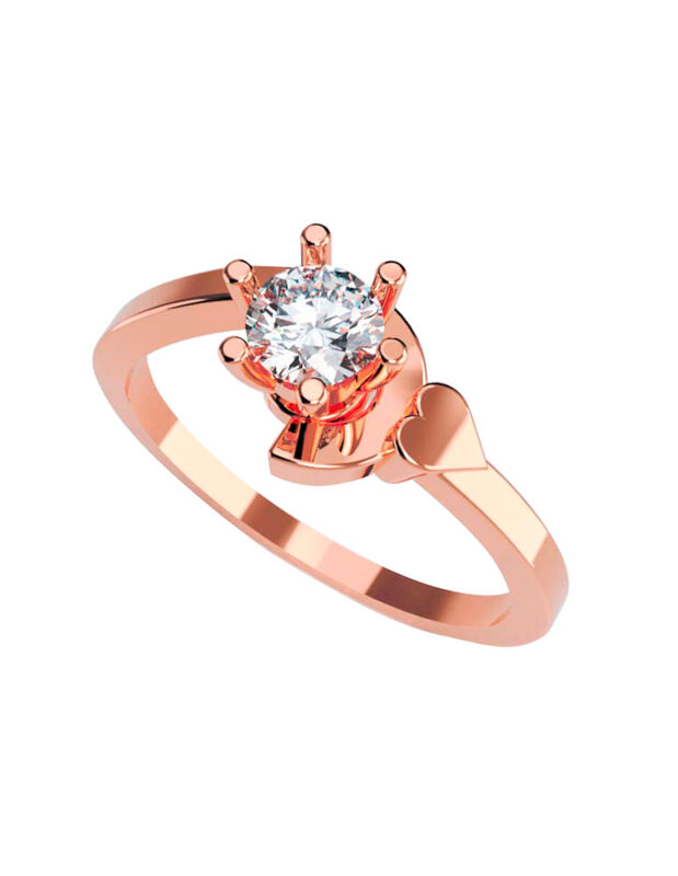 Anillo de Compromiso en Oro Rosa 10K con Circon... image number null