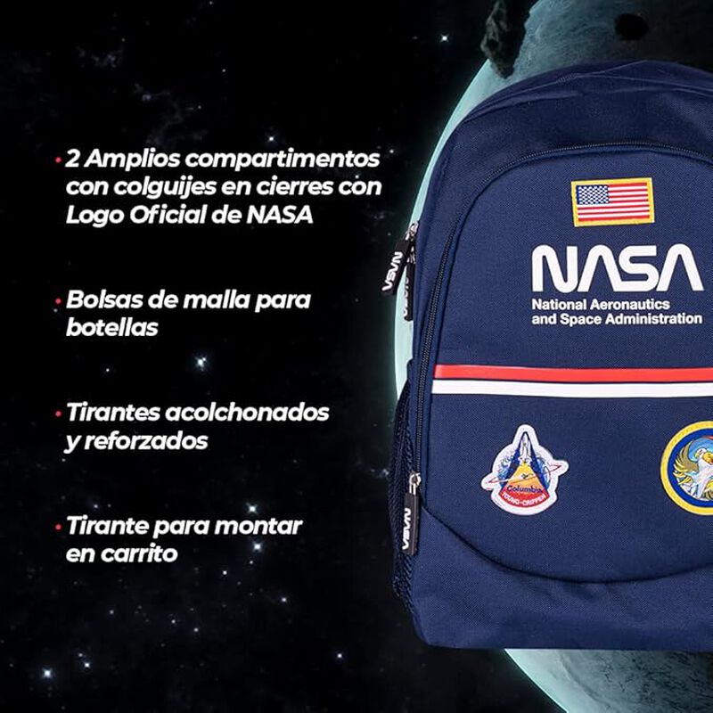 Mochila Escolar NASA Dise&ntilde;o Retro Vintage con D... image number null