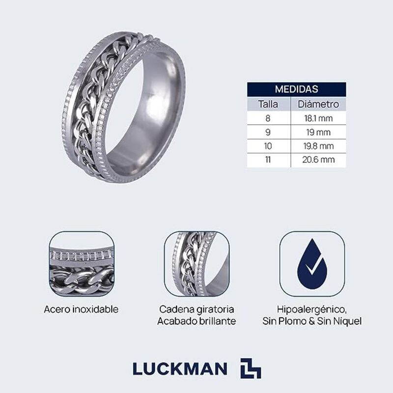 Anillos Hombre Acero Inoxidable Anti Ansiedad R... image number null