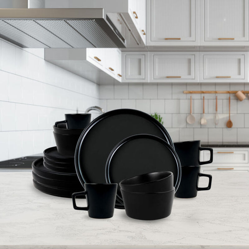 Vajilla Sigrid para 4 Personas &ndash; Cer&aacute;mica Negra... image number null