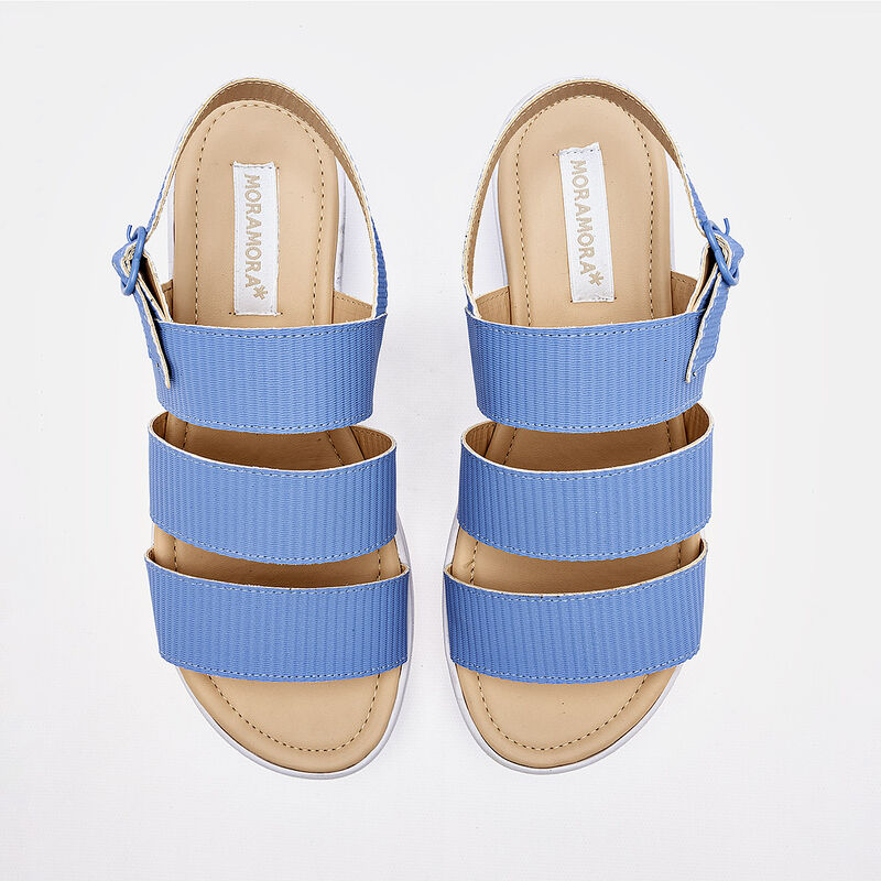 Moramora sandalia plataforma para mujer azul co... image number null
