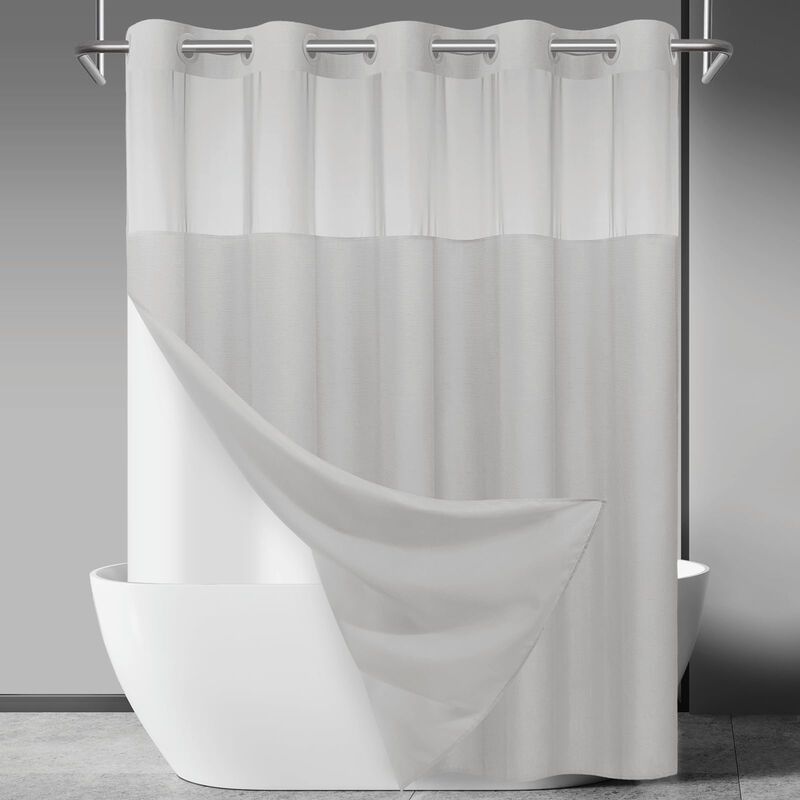 Cortina De Ducha Sortto 180 x 188 cm Gris Claro... image number null