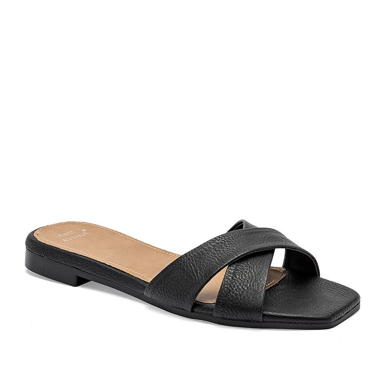 First Avenue sandalia piso para mujer negro cod... image number null