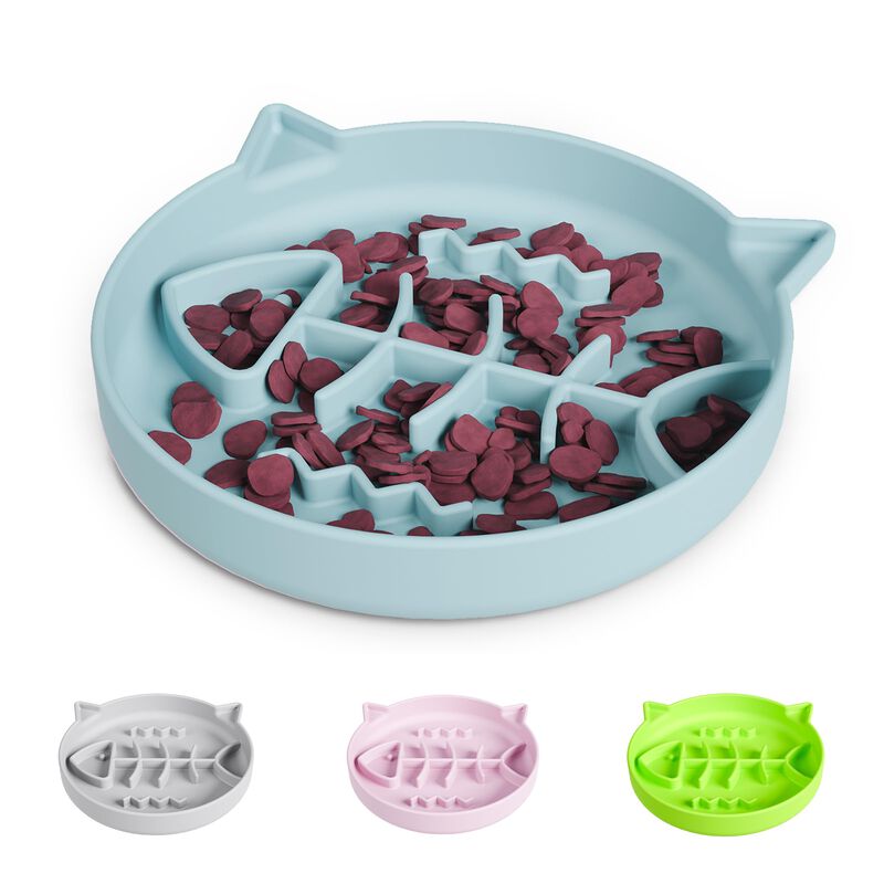Taz&oacute;n Para Gato Slowpaw De Silicona 240 ml Azul... image number null