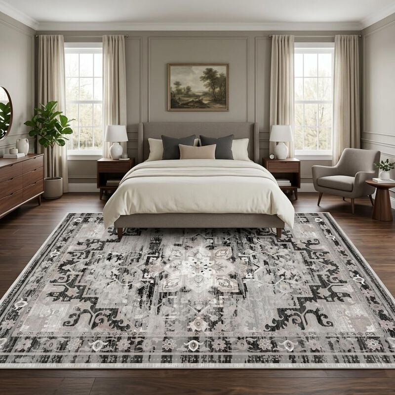 Alfombra De &Aacute;rea Rugixe 244x152 cm Gris Vintage... image number null