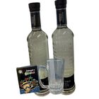 2 Botellas Tequila Maestro Tequilero Dobel Diamante 700 ml + Baraja + Vaso de Cristal