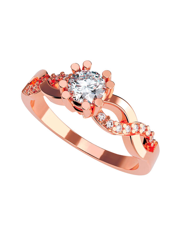 Anillo de Compromiso de 14K con Diamante de Lab... image number null