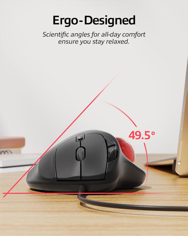 Rat&oacute;n Trackball Nulea M509 Con Cable, Dise&ntilde;o Er... image number null