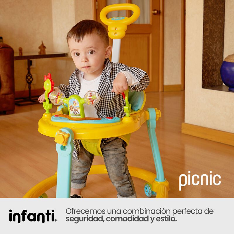 Andadera Picnic 3 En 1  Interactiva Azul image number null