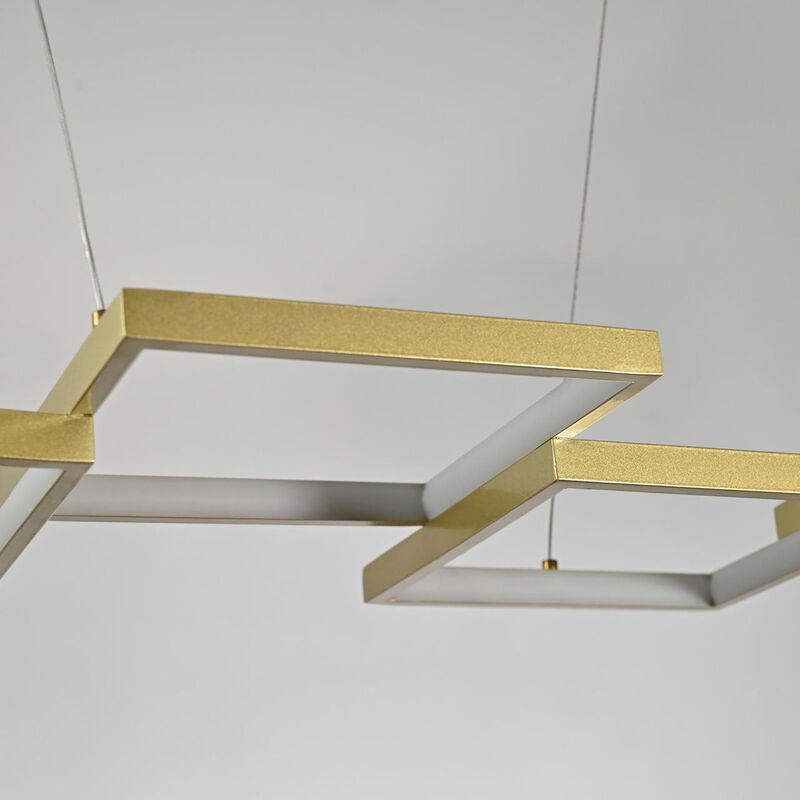 Candil Suspendido De Led 5 Cuadros Dorado image number null