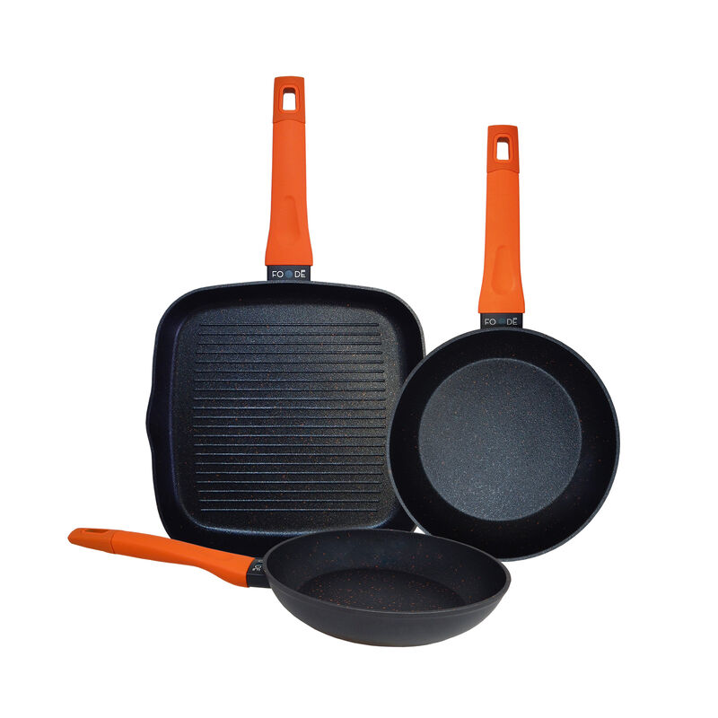 Juego de 3 sartenes FOODE Naranja image number null