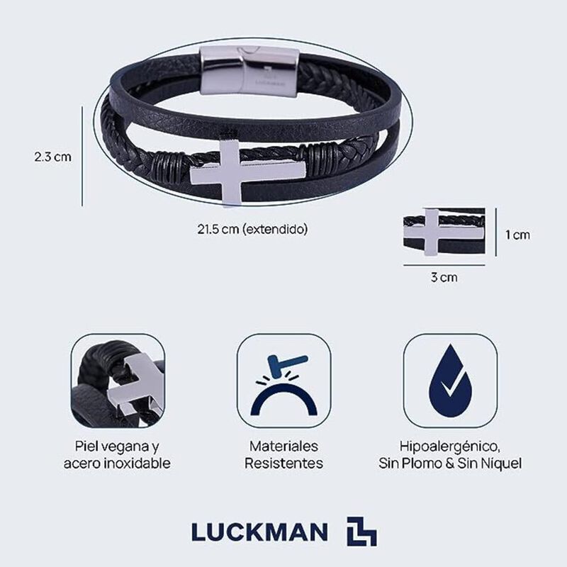 Pulseras Hombre, Brazalete Acero Inoxidable, Re... image number null
