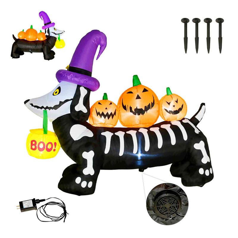 Inflable Halloween Perro Salchicha Embrujado Le... image number null