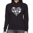 Sudadera Con Capucha Word Art Para Mujer - Coraz&oacute;n de Halloween - Negro