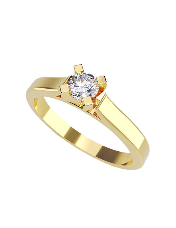 Anillo de Compromiso en Oro Amarillo 14K con Ci... image number null