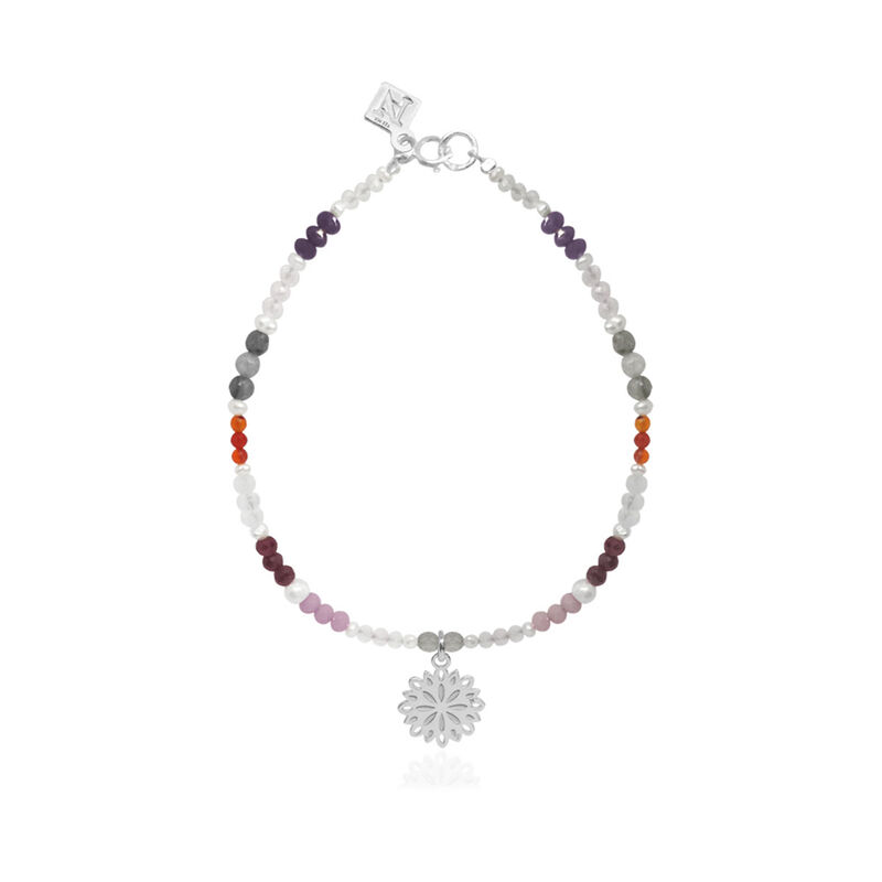 Pulsera Gerbera de Plata .925 con Piedras Natur... image number null