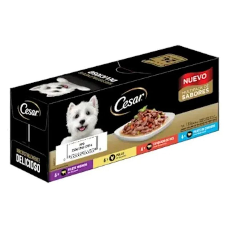 Alimento H&uacute;medo Para Perro Cesar Multisabor Caj... image number null