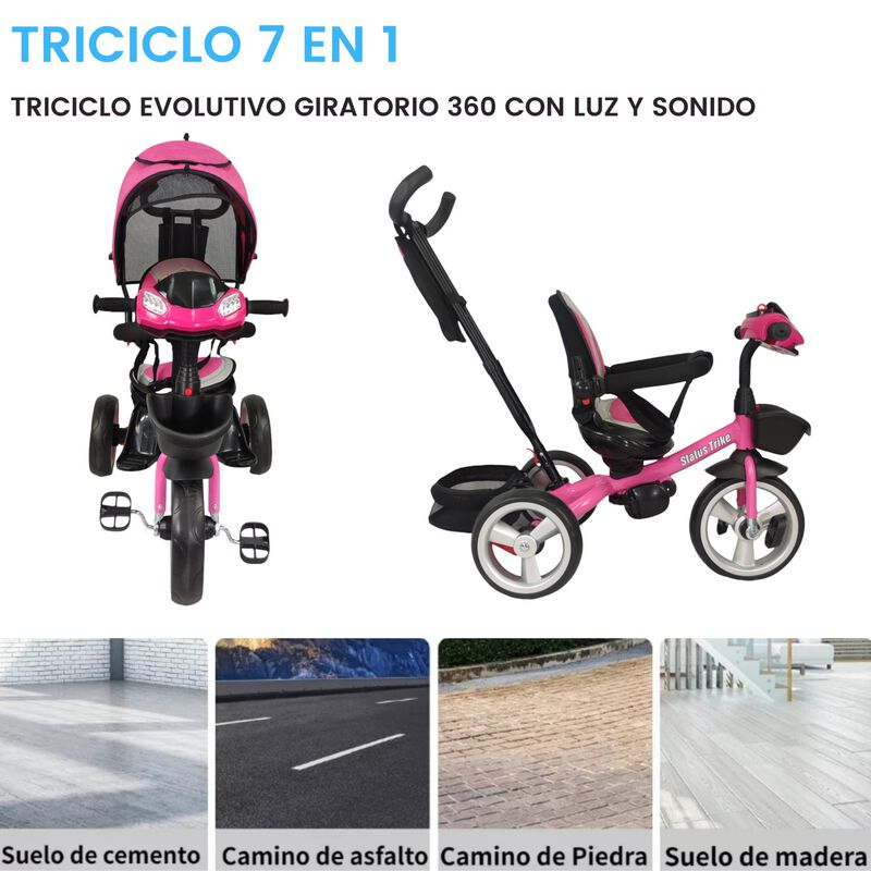 Triciclo Evolutivo 7en1 Con Asiento Giratorio 3... image number null