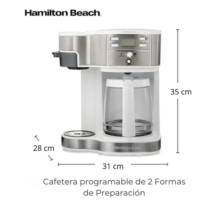 Cafetera Programable Hamilton Beach Dos Formas ... image number null