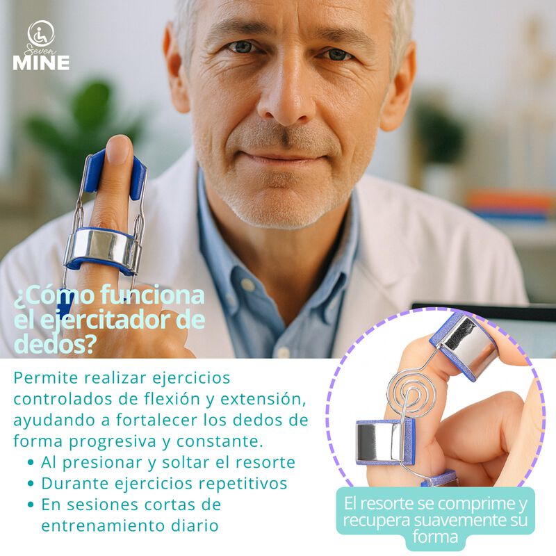 Ejercitador de Dedos con Resorte Progresivo par... image number null