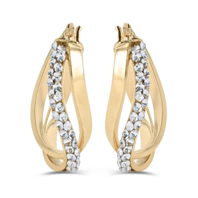 Arracadas Oro 10k Con Zirconias 15x9mm | Joyer&iacute;... image number null