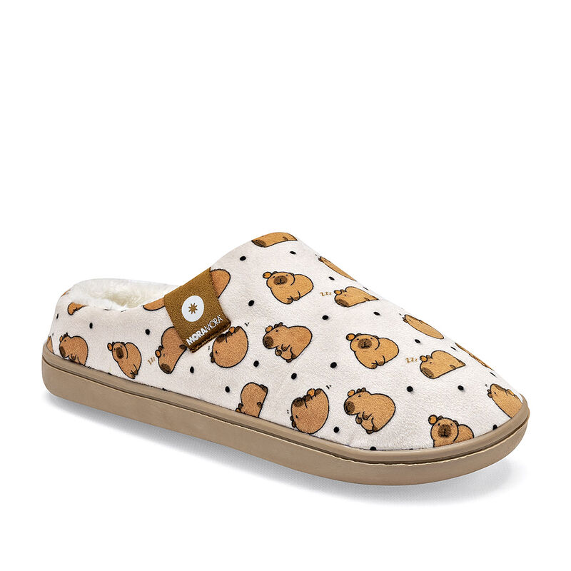Moramora Pantufla para mujer beige camel image number null