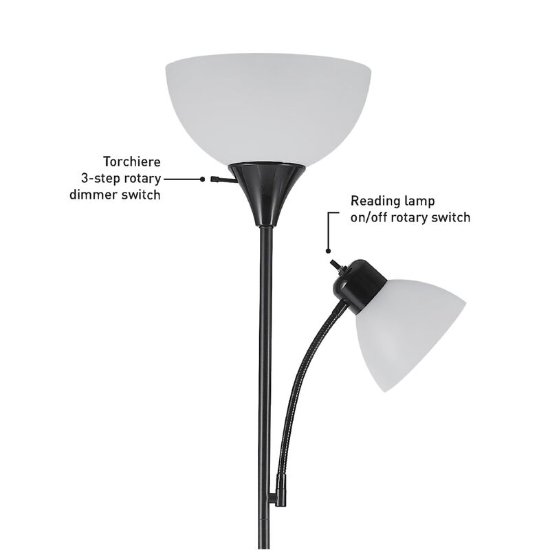 L&aacute;mpara De Pie Lamp Globe Torchiere De 182 Cm C... image number null
