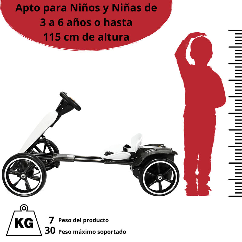 Montable Electrico para Ni&ntilde;os Go Kart Luz Sonid... image number null